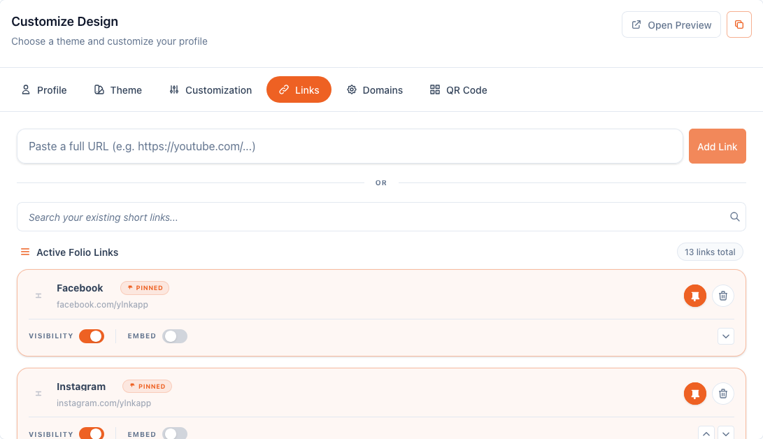 Screenshot 2026 06 21 at 16 00 34 Edit Your AI Powered LinkFolio Profile yLnk   Free URL Shortener with Custom URL AI Powered LinkFolio (Smart LinkTree Alternative)